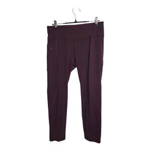 Lululemon Pants Women 8 Extra Mile Crop GARN 10 Reflective Burgundy Gym Yoga 23”